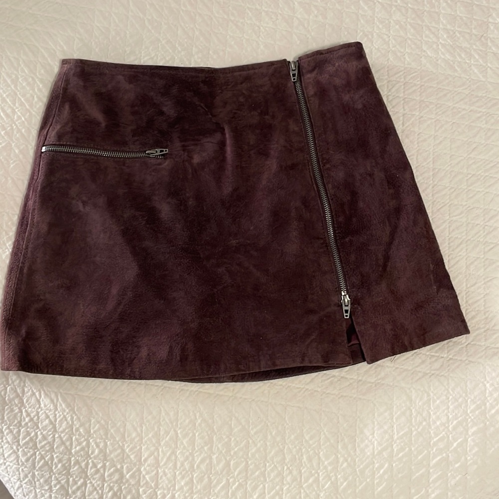 Blank NYC side zip mini skirt, plum